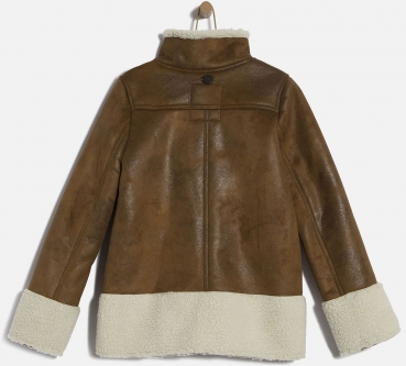 WAY by IKKS Wanderlust fake fur/-leather coat marron clair